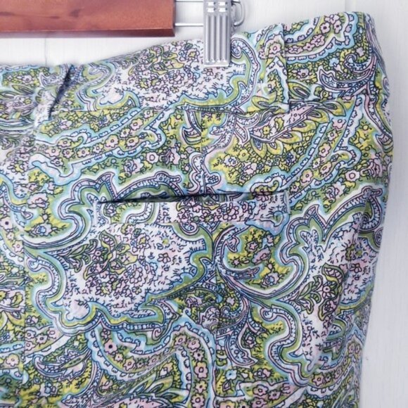 Ann Taylor Carnegie Crop Pants Women Size 8 Paisley Floral - Picture 7 of 14